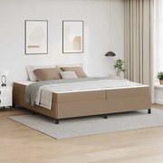 vidaXL Estrutura da Cama com colchão Cappuccino 200 x 200 cm tecido