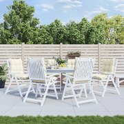 vidaXL Almofadões cadeira encosto baixo 6 pcs tecido oxford creme