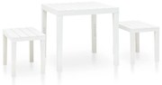 Mesa de jardim com 2 bancos plástico branco