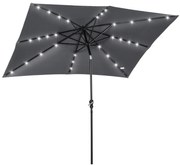 Chapéu de Sol com Luzes LED 268x205x248 cm Chapéu de Sol de Jardim Inc