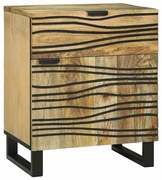 vidaXL Criado-mudo 50x33x60 cm – Madeira de Mangueira Maciça