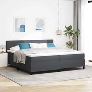 vidaXL Cama Box Spring com Colchão Cinza Escuro 200x200 cm Tecido de Veludo Cotelê