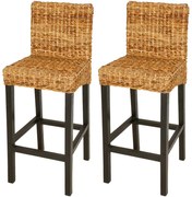 vidaXL Cadeiras de bar 2 pcs abacá
