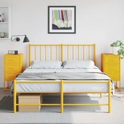 vidaXL Mesas de cabeceira 2 pcs 36x39x78 cm aço amarelo mostarda