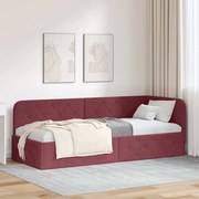 vidaXL Estrutura de Cama de Canto Vinho Vermelho 80 x 200 cm tecido