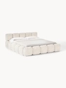 Cama estofada em teddy-bouclé com arrumação Tayla