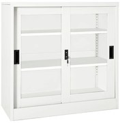 vidaXL Armário com porta deslizante aço 90x40x90 cm branco