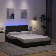 vidaXL Estrutura de cama com LED sem colchão 140x190 cm tecido