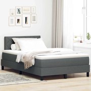vidaXL Cama Box Spring com Colchão Cinza Escuro 120x190 cm Tecido