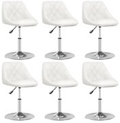 vidaXL Cadeiras de jantar 6 pcs couro artificial branco