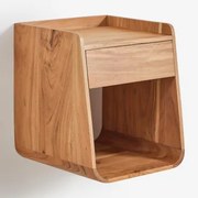 Pacote De 2 Mesas De Cabeceira 35x35 Cm Em Madeira De Acácia Berigem Castanho Acácia Rústico - Sklum