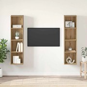 vidaXL Conjunto de móvel de TV 2 pcs Castanho 37 x 37 x 142.5 cm