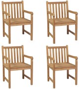 vidaXL Cadeiras de exterior 4 pcs madeira de teca maciça