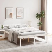 Estrutura de cama 140x200 cm pinho maciço branco