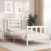 vidaXL Cama sem colchão 90x200 cm madeira de pinho maciça branco