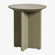 Mesa Auxiliar Redonda Ø45 Cm Em Mdf Saonara Verde Sálvia - Sklum