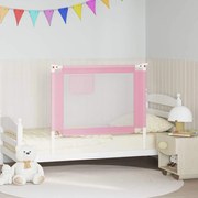 vidaXL Barra de segurança p/ cama infantil tecido 100x25 cm rosa