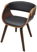 vidaXL Cadeira de jantar madeira curvada e couro artificial