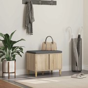 vidaXL Banco de Hall com almofada Carvalho Sonoma 60 x 38 x 46 cm