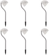 vidaXL Iluminação de jardim luz LED solar, 6 pcs, 9x7,8x29,5 cm