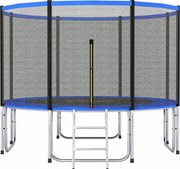 SPORTNOW Trampolim para Crianças Exterior Ø366 cm com Rede de Segurança Escada Acolchoamento de Molas Azul | Aosom Portugal