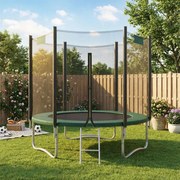Trampolim de 244 cm, de jardim para crianças com rede de segurança e cobertura lateral Verde escuro