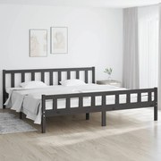 Estrutura de cama super king 180x200 cm madeira maciça cinza