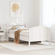vidaXL Cama sem colchão 100x200 cm madeira de pinho maciça branco
