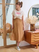 T-shirt com mensagem, em algodão biológico, especial gravidez e amamentação cru