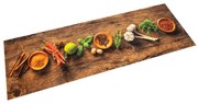vidaXL Tapete de cozinha lavável 45x150 cm veludo padrão especiarias