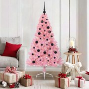 vidaXL Árvore de Natal Artificial Pré-iluminada Rosa 150 cm PVC