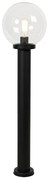 Candeeiro de pé exterior preto com globo transparente 100 cm IP44 - Sfera