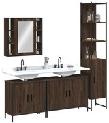 vidaXL 4 pcs conj. móveis wc derivados de madeira carvalho castanho
