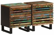 vidaXL Mesas de cabeceira 2 pcs 40x34x46 cm madeira recuperada maciça
