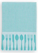 1 Pano de cozinha tela 70x50 cm - Pano cozinha 100% algodão marca Fateba: Azul Turquesa