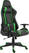 vidaXL Cadeira de gaming giratória PVC verde