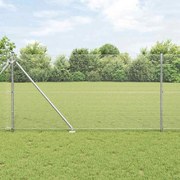 vidaXL Cerca de Arame Soldado com 7 Postes de Estaca 0,8x10 m Aço Galvanizado