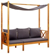 vidaXL Banco de jardim com toldo madeira de acácia maciça