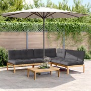 vidaXL 4 pcs móveis de paletes p/ jardim c/ almofadões acácia maciça