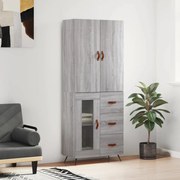 vidaXL Armário alto 69,5x34x180 cm derivados de madeira sonoma cinza