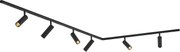 Sistema de iluminação de trilho moderno com 6 focos preto 1-fase - Slimline Uzzy