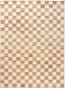 Tapete em lã artesanal de pelo curto Check, vários tamanhos