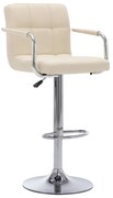 vidaXL Cadeira de bar tecido cor creme