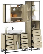 vidaXL 3 pcs conj. móveis casa banho derivados madeira carvalho sonoma