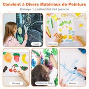 Cavalete ajustável de dupla face com 4 copos de tinta - Natural