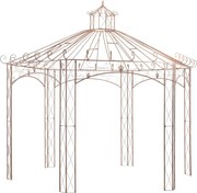 vidaXL Pavilhão de jardim antigo castanho 4 m ferro