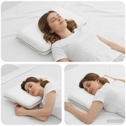 vidaXL Travesseiro para Dormir Liso Branco 60 x 40 x 10 cm