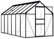 vidaXL Estufa com base alumínio antracite 7,03 m²