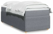 vidaXL Cama com molas/colchão 100x200 cm tecido cinzento-claro