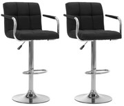 vidaXL Cadeiras de bar 2 pcs tecido preto